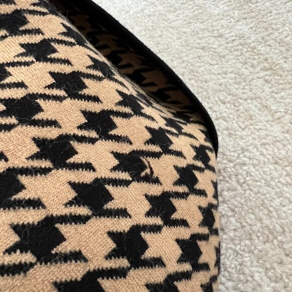 Ann Taylor Houndstooth Shawl Collar Long Cardigan Sweater Knit Jacket L - Picture 8 of 9